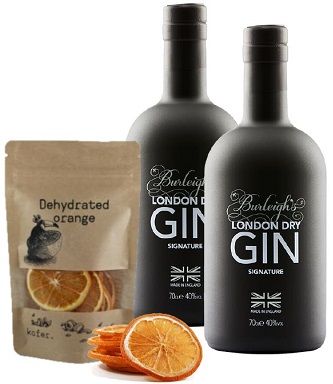 Burleighs Gin Signature CSOMAG: 2*0,7L 40% + AJÁNDÉK: 1 db Kofer.Dehydrated Orange 20g.