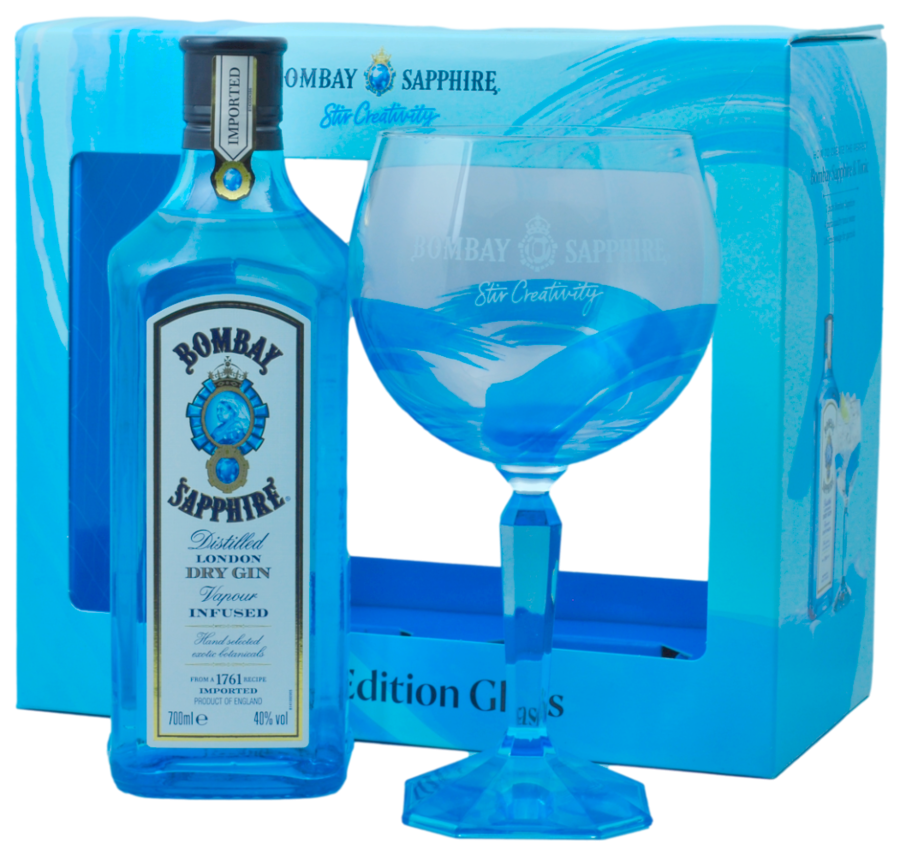 Bombay Sapphire 0,7 40% pdd.+ pohár